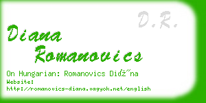 diana romanovics business card